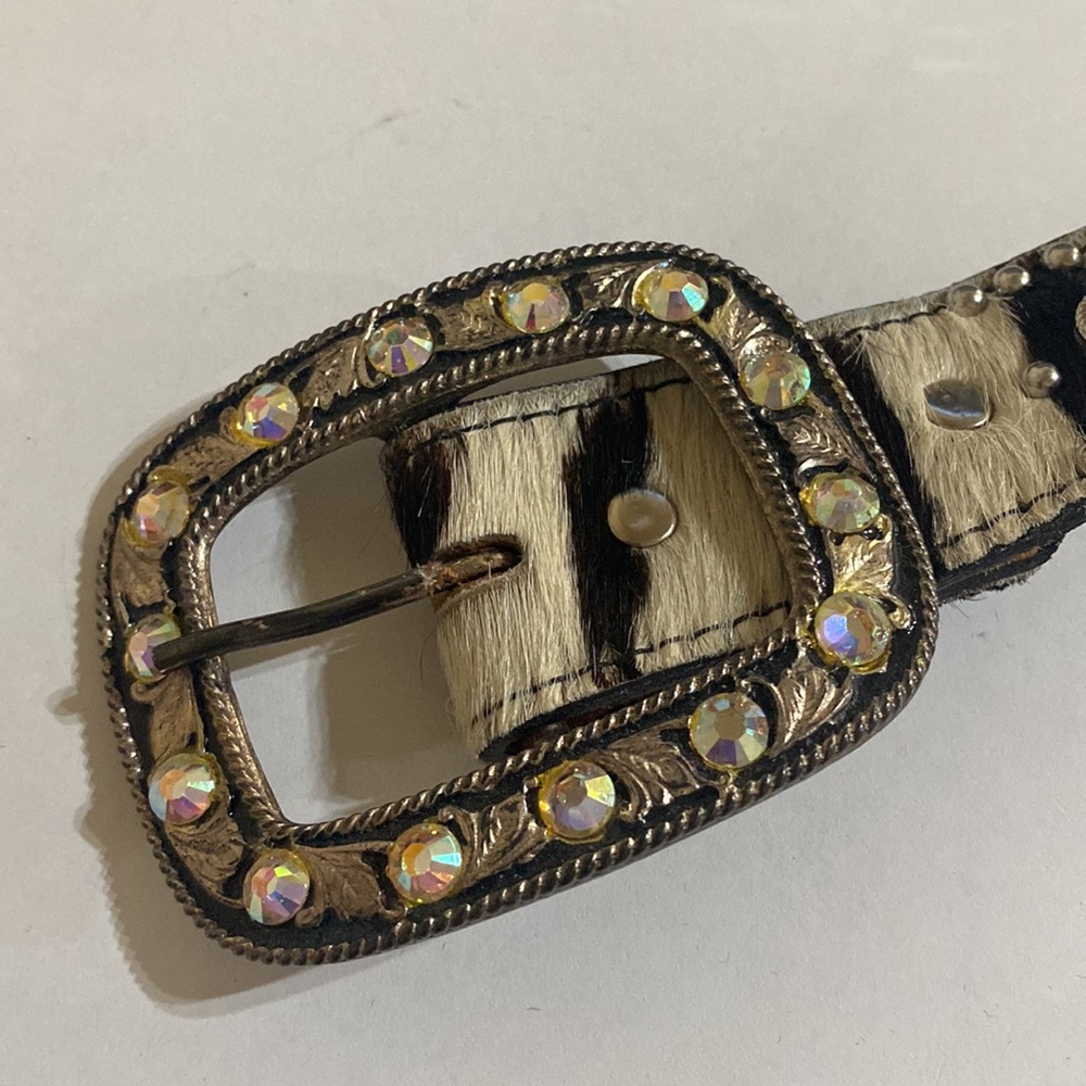 Double J Saddlery zebra bling belt; size 36